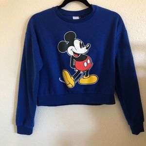 Disney Mickey Mouse Blue Cropped Sweater